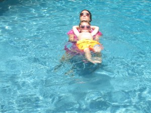Gavin- Age 4 Gavin and Miss Katelyn relaxing while doing a back float